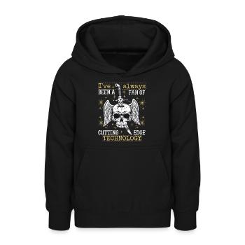 Vintage Totenkopf mit Dolch, lustiger Spruch - Teenager Hoodie - Schwarz - Vorne - AI Model Teenager Male light (155cm)