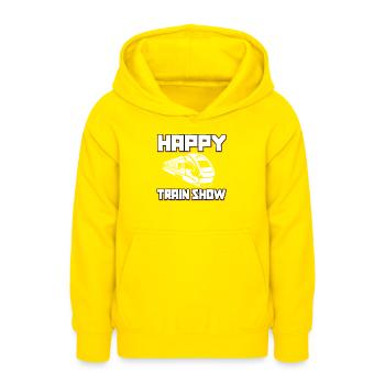 Bon spectacle de train - Sweat à capuche Ado - jaune - Devant - AI Model Teenager Male dark (155cm)