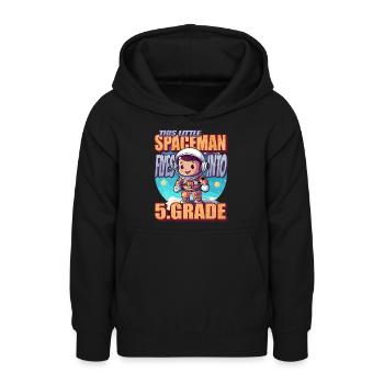 This little astronaut flies into the fifth - Teen Hoodie - black - Front - AI Model Teenager Male light (155cm)