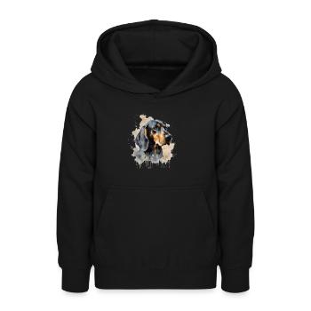 Black and Tan Coonhound - Teen Hoodie - black - Front - AI Model Teenager Male light (155cm)