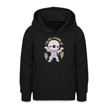 Cartoon Mumie, lustige Mumie, Spruch - Teenager Hoodie - Schwarz - Vorne - AI Model Teenager Male light (155cm)