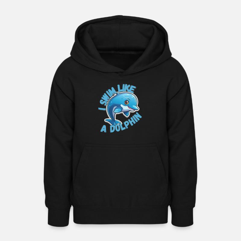 Nager comme un dauphin - Sweat à capuche Ado - noir