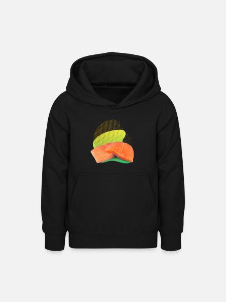 Lachs, Salmon, Lachs-Steak, Räucherlachs - Teenager Hoodie - Schwarz