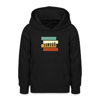 Schaken Retro - Teenager hoodie - zwart - Voor - AI Model Teenager Male light (155cm)
