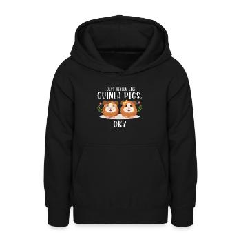 Cochon d’Inde Cadeau Pet Cochon d’Inde - Sweat à capuche Ado - noir - Devant - AI Model Teenager Male light (155cm)