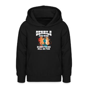 Gerbiilihiiren lahja - Nuorten huppari - musta - Edestä - AI Model Teenager Male light (155cm)