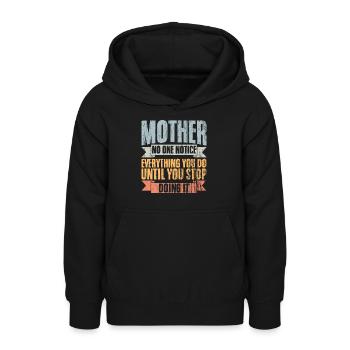 L’amour de mère vintage Personne ne remarque tout ce que vous - Sweat à capuche Ado - noir - Devant - AI Model Teenager Male light (155cm)