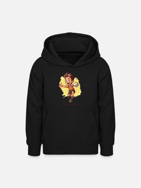Handball Playing Boy - Kids Handball - Teen Hoodie - black