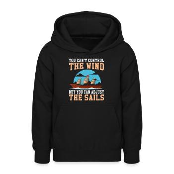 Captain Boat License Sailing Boat - Teen Hoodie - black - Front - AI Model Teenager Male light (155cm)