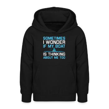 Captain Boat License Sailing Boat - Teen Hoodie - black - Front - AI Model Teenager Male light (155cm)
