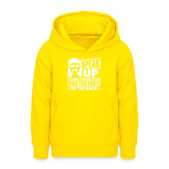 Speak Up I Can't Hear You Over This Party In The - Teenager Hoodie - Gelb - Vorne - AI Model Teenager Male dark (155cm)