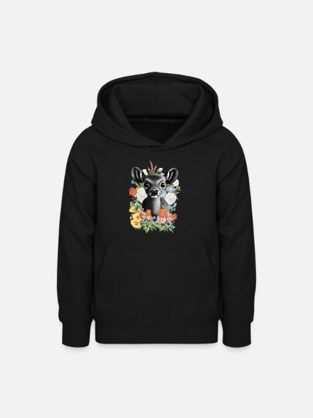 Reh - Teenager Hoodie - Schwarz