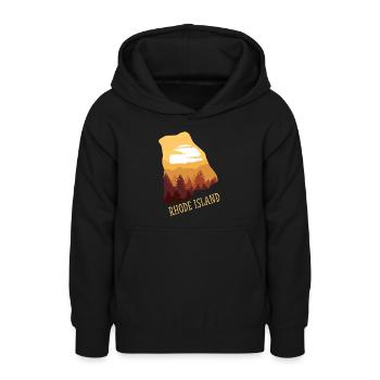 Rhode Island - Sweat à capuche Ado - noir - Devant - AI Model Teenager Male light (155cm)