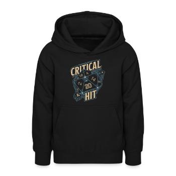 Dungeons And Dragons D20 Cube Critical Hit - Teen Hoodie - black - Front - AI Model Teenager Male light (155cm)