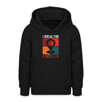 I Break For Micros - Geocaching Geocacher - Teen Hoodie - black - Front - AI Model Teenager Male light (155cm)