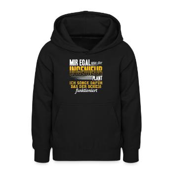 ich sorge dafür, dass der Scheiß funktioniert - Teenager Hoodie - Schwarz - Vorne - AI Model Teenager Male light (155cm)