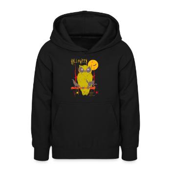 Halloween - Eule - Teenager Hoodie - Schwarz - Vorne - AI Model Teenager Male light (155cm)