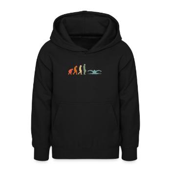 Schwimmer schwimmen Vintage Evolution Schwimm - Teenager Hoodie - Schwarz - Vorne - AI Model Teenager Male light (155cm)