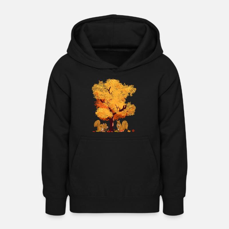 Arbre coloré feuillus feuilles feuillues feuillage cadeau automne - Sweat à capuche Ado - noir