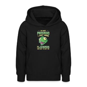 Eidechsen-Reptilien-Agenda-Verschwörungstheorie - Teenager Hoodie - Schwarz - Vorne - AI Model Teenager Male light (155cm)
