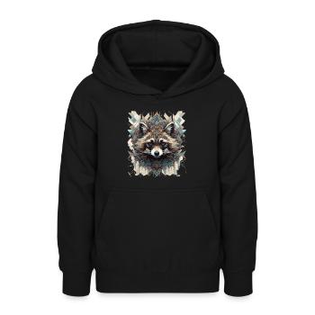 Waschbär Waschbären Waschbärkopf Tiere - Teenager Hoodie - Schwarz - Vorne - AI Model Teenager Male light (155cm)