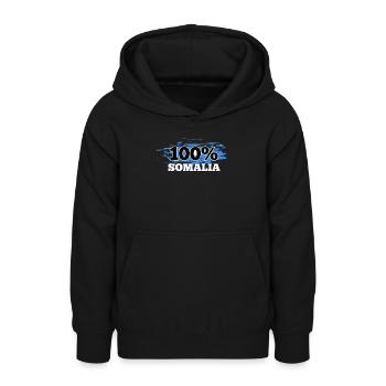 Somalie - Sweat à capuche Ado - noir - Devant - AI Model Teenager Male light (155cm)