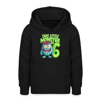 Dieses Kleine Monster Ist 6 - Sechs Jahre - 6. - Teenager Hoodie - Schwarz - Vorne - AI Model Teenager Male light (155cm)