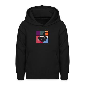 Écureuil - Sweat à capuche Ado - noir - Devant - AI Model Teenager Male light (155cm)