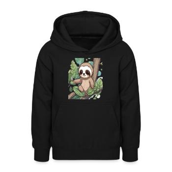 Faultier Faultiere Faultier baby Faultier Lustig - Teenager Hoodie - Schwarz - Vorne - AI Model Teenager Male light (155cm)