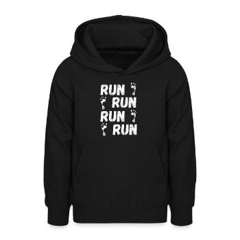 courir, jogging, jogging, coureur - Sweat à capuche Ado - noir - Devant - AI Model Teenager Male light (155cm)