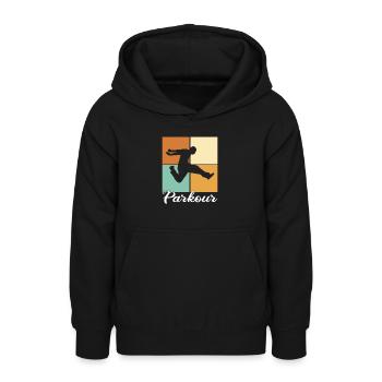 Parkour - Luvtröja tonåring - svart - Fram - AI Model Teenager Male light (155cm)