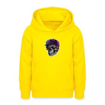 Skull Sonnenbrille Skulls Totenkopf Totenköpfe - Teenager Hoodie - Gelb - Vorne - AI Model Teenager Male dark (155cm)