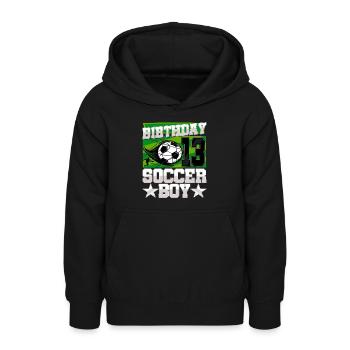 13th birthday Boy Soccer 13 Years Old Gifts - Teen Hoodie - black - Front - AI Model Teenager Male light (155cm)