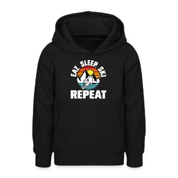 Ski Skifahren Skifahrer - Teenager Hoodie - Schwarz - Vorne - AI Model Teenager Male light (155cm)