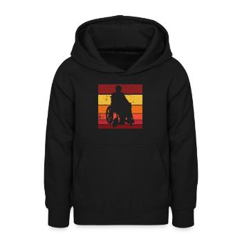 19 Wheelchair Retro Background - Teenager Hoodie - Schwarz - Vorne - AI Model Teenager Male light (155cm)