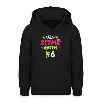 This Slime Queen Is 6 - Slime Lover Birthday - Teenager Hoodie - Schwarz - Vorne - AI Model Teenager Male light (155cm)