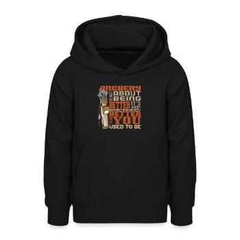 Archerie - Sweat à capuche Ado - noir - Devant - AI Model Teenager Male light (155cm)