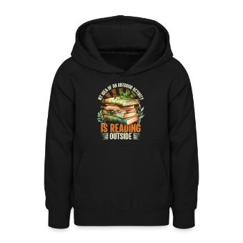 Sport, sportlich, Freizeitsport Buch, Lesen Spruch - Teenager Hoodie - Schwarz - Vorne - AI Model Teenager Male light (155cm)