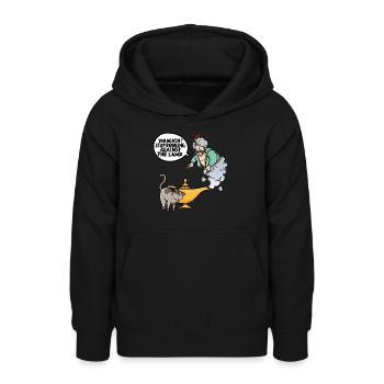Ils cessent à nouveau de frotter contre la lampe - Sweat à capuche Ado - noir - Devant - AI Model Teenager Male light (155cm)