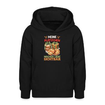 Bäcker Meine Plätzchen machen Liebe Sichtbar - Teenager Hoodie - Schwarz - Vorne - AI Model Teenager Male light (155cm)