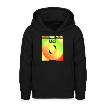 Avant de demander, avant de demander, drôle de dicton - Sweat à capuche Ado - noir - Devant - AI Model Teenager Male light (155cm)