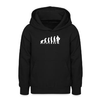 Ziehharmonika-Spieler Akkordeon-Musiker Evolution - Teenager Hoodie - Schwarz - Vorne - AI Model Teenager Male light (155cm)