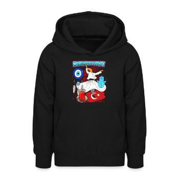 Turkey, Dervishes, Turkish Tea, Turkish Eye - Teen Hoodie - black - Front - AI Model Teenager Male light (155cm)