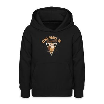 Owl-ways Be Yourself Night Owls Nocturnal Bird - Teenager Hoodie - Schwarz - Vorne - AI Model Teenager Male light (155cm)