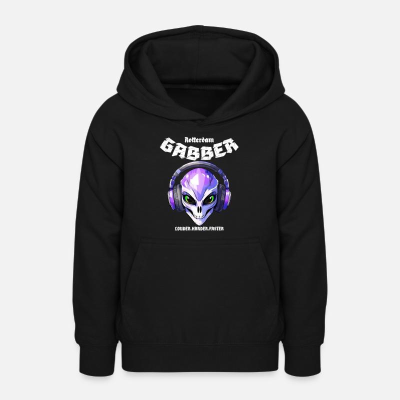 Gabber Rotterdam Techno Hardcore Speedcore - Sweat à capuche Ado - noir