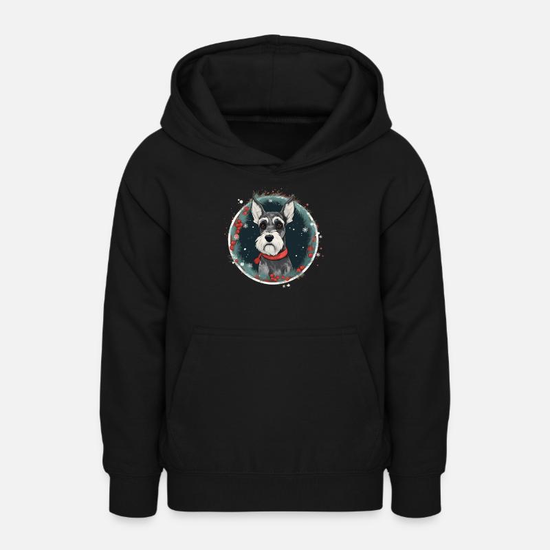 Schnauzer miniature chien Noël, chiens d’amour - Sweat à capuche Ado - noir