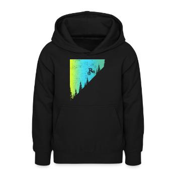 Mountainbike MTB Downhill Biker Geschenk - Teenager Hoodie - Schwarz - Vorne - AI Model Teenager Male light (155cm)