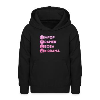 K-Pop Fan cadeau musique pop coréenne - Sweat à capuche Ado - noir - Devant - AI Model Teenager Male light (155cm)