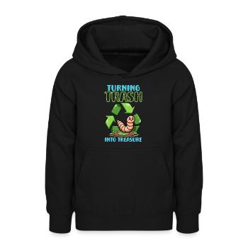 Lombriciculture Jardinage de vers de terre Vermiculture - Sweat à capuche Ado - noir - Devant - AI Model Teenager Male light (155cm)