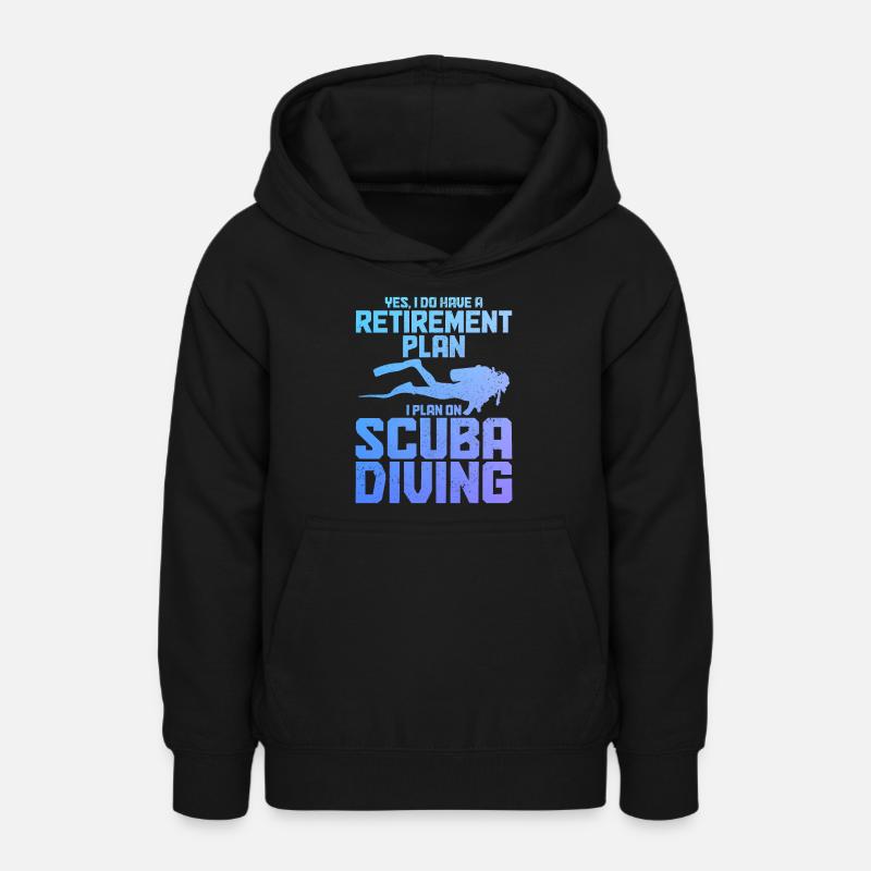 Plongée drôle Vintage plongeur cadeau - Sweat à capuche Ado - noir
